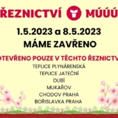 Otevírací doba o svátcích 1.5. a 8.5.2023
