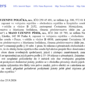 Upozornění pro věřitele o připravované fúzi
